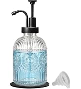 SheeChung Vintage Soap Dispenser-Clear (Black Pump, 1 Pack)