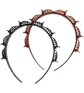 2Pcs Double Bangs Hairstyle Hairpin Headband With 8 Small Clip,Women Double Layer Twist Plait Hai...