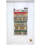Evelots Over the Door Pantry Spice Rack Organizer -6 Tier -Holds up to 54 Spices- Adjustable Meta...