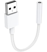 KAYQINHO USB to 3.5mm Audio Jack Adapter, Audio Aux Cable External Stereo Sound Card, USB to 3.5m...