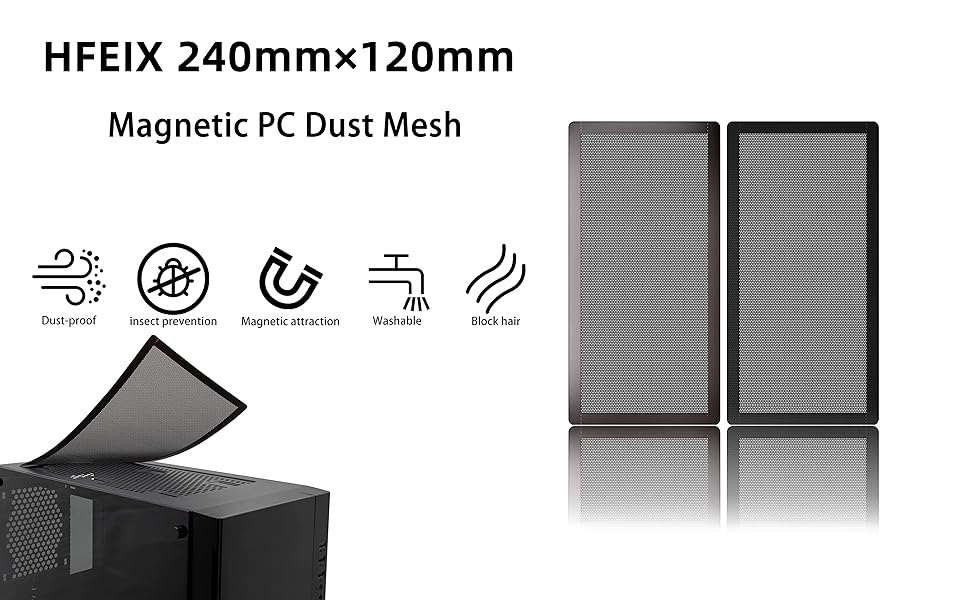 HFEIX 240mmx120mm Magnetic PC Dust Mesh