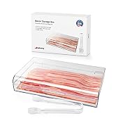 Pikanty Bacon Container for Refrigerator with Tongs & Drain Tray — Airtight Deli Meat Keeper, Che...