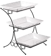 YHOSSEUN Porcelain Baking Set with Stand Tiered Serving Stand 3 Tier Buffet Server with Casserole...