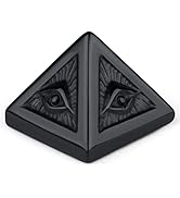 YATOJUZI Black Obsidian Evil Eye Pyramid Positive Energy Natural Stones and Healing Crystals Hand...