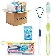SmileGoods Adult Hygiene Dental Care Kit with Toothbrush, Tongue Cleaner & Floss, Pack of 72