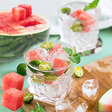 Watermelon ice cubes