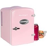 Nostalgia Retro Mini Fridge and Heater - 6-Can Capacity, 12-Volt Power Adapter, Carry Handle and ...