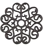 GASARÉ, Cast Iron Trivet for Hot Dishes, Pots, and Pans, Metal Trivet, Victorian Design, Rubber F...