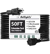 16 SJTW AWG Heavy Duty Power Cord 3 Prong Extension Cord, NEMA 5-15P to NEMA 5-15R, Power Cable f...