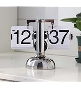KENJIEY Flip Clock,Retro Flip Down Clock Mechanical Digital Flip Desk Clock Internal Gear Operate...