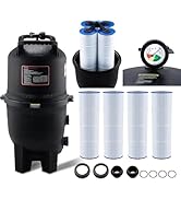 VEVOR 2025 Pro Cartridge Pool Filter Tank & Element for Above Ground & Inground Pools, Large 420-...