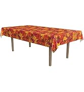 Beistle Fall Leaf Tablecover, 54” x 108” – Plastic Table Cloth, Rectangular Tablecloth, Table Cov...