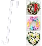 12" Clear Wreath-Hanger Non Scratch Over The Door Hooks,1 Pack Wreath-Door-Hanger Easter Hallowee...