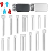 FIVEIZERO 80 PCS Large Eye Sewing Needles, Two 7 Sizes Sewing Sharp Needles, Leather Needle Embro...