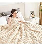 Serenhom 50x60 Inches Ultra-Soft Fuzzy Faux Fur Plush Throw Blanket - Thick, Warm Sherpa for Couc...