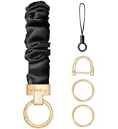Hovmwey Stretchy Scrunchie Keychain Wristlet, Cute Key Chain Wrist Lanyard Strap for Women Men Ca...