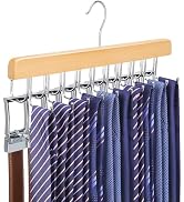TOPIA HANGER 2 in 1 Belt Tie Hanger for Closet Max 30 Belts with 30 Ties Capacity, 20 Hooks Belt ...
