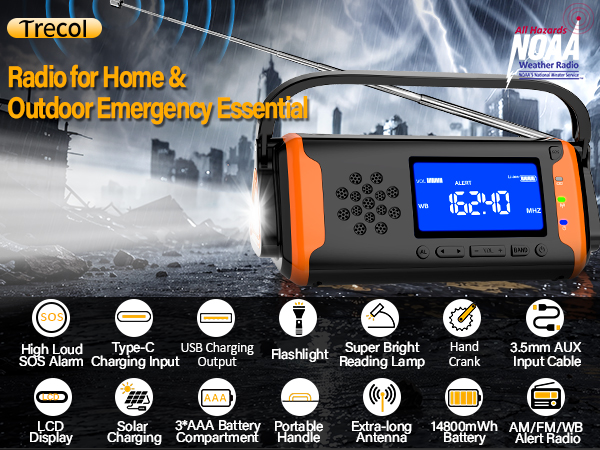 NOAA Weather Alert Radio digital display