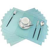 PIGCHCY Placemats,Non-Slip Plastic Placemats,Easy to Clean Woven Vinyl Placemats for Dining Table...