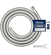 PLUMBINGMASTER 35ft Ice Maker Water Line Stainless Steel Braided – Flexible Refrigerator Water Su...