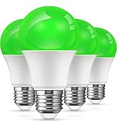 LOHAS Green Light Bulbs Outdoor, Dusk to Dawn Sensor A19 Green Porch Lights 40W Equivalent, 6W Co...