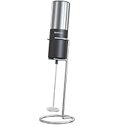 Electric Milk Frother for Coffee with Stainless Steel Stand , Handheld Milk Electric Frother Foam...