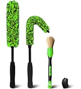 YeewayVeh Car Wheel Brush Kit, 3 Pack Scratch-Free Wheel Cleaner Brush and Detailing Brush, Wheel...