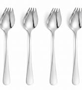 Stainless Steel Spork Set of 4 – Durable, Dishwasher Safe Camping Utensils for Hiking, Backpackin...