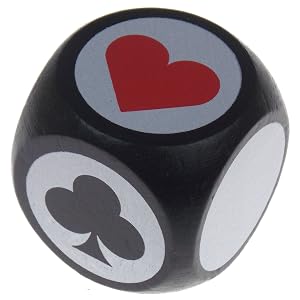 black white wood trump suit marker dice