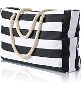 Beach Bags for Women, Large Waterproof Beach Tote Bag with Zipper Beach Bags Waterproof Sandproof...