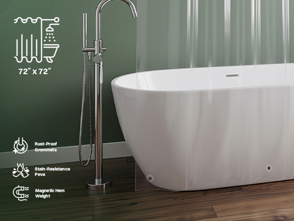 Shower Curtains Clear Transparent Tub Bathroom Bath