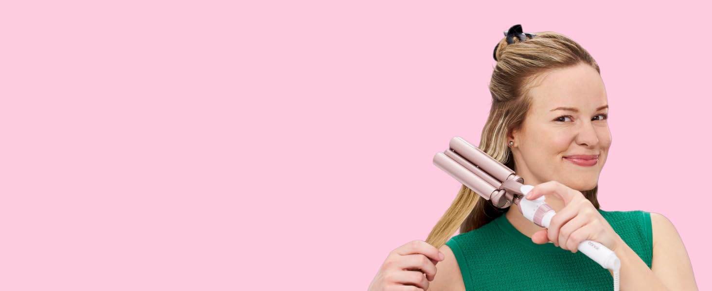 Woman using waver