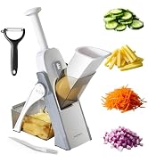 SupMaKin Safe Mandoline Slicer for Kitchen, Vegetable Food Potato Chip Slicer Maual Adjustable Th...