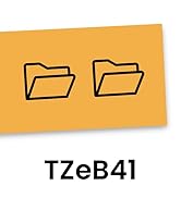 Brother Genuine P-touch TZeB41 Label Tape in cardboard pack: Black on Fluor Orange 18mm