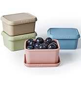 ISSEVE 8oz Silicone Snack Containers for Kids, Reusable Small Containers with Lids, Leak Proof Si...