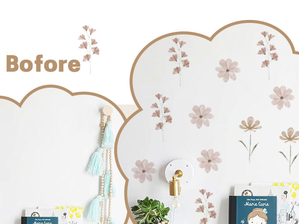 Boho Watercolor Nursery Wall Stickers