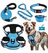 LOBEVE No Pull Dog Harness, Collar & Leash Set | Includes Dog Seat Belt, Collapsible Bowls & Poop...