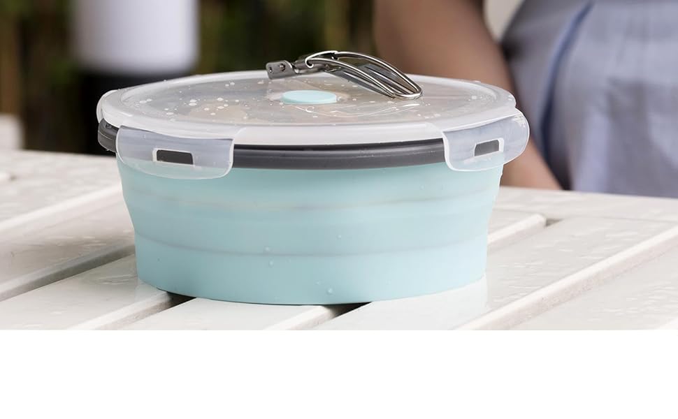silicone bowl camping bowl collapsible bowl portable silicone bowl with lid bowl for camping