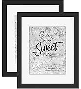 Califortree Black 11x14 Picture Frame - Display Photos 8x10 with Mat or 11x14 Without Mat - HD Gl...