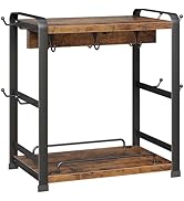 OROPY Wooden Coffee Bar Organizer with 14 Mug Hooks, 2 Tier Countertop Coffee Mug Holder Stand fo...