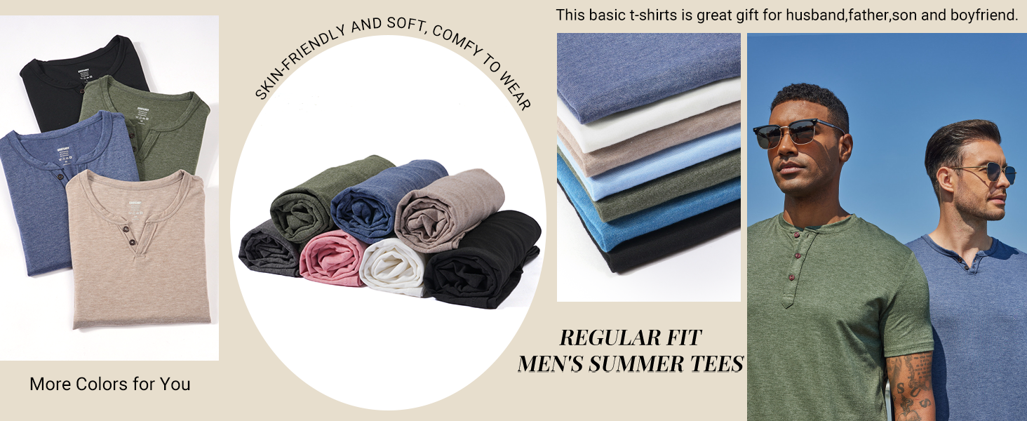 mens 2 button t shirts