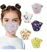 Cute KN95 Face Masks for Kids 50 Pack 5 Layers Breathable Children Safety Respirator Multicolor C...