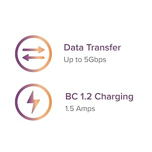 Data Transfer up to 480Mbps, BC 1.2 charging 1.5 Amps, powered usb hub