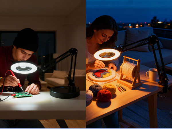 0400-magnifying glass with light and stand