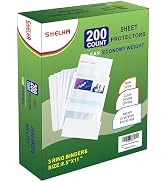 Sheet Protectors 200 Page,Page Protector 8.5" x 11" ,Upgraded Clear Plastic Page Protectors,for 3...