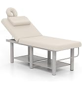 WINEDYOUNG Professional Massage Table, Heavy Duty 440lbs Capacity, Adjustable Facial Bed with Sto...