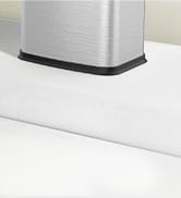 organizelink 2.1 Gal Slim Bathroom Trash Can with Swing Lid, Rustproof Stainless Steel Small Garb...