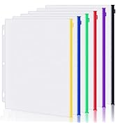 Antner 6 Pack Letter Size Binder Pockets for 3 Ring Binder, Multicolor Zipper Binder Pouches Loos...