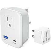 UK Ireland Power Plug Adapter, Type G Travel Adapter for US to London England Scotland British Ho...