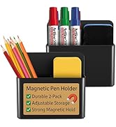 EZ COZY Magnetic Pen Holder,2 Pack Magnetic Dry Erase Marker Holder, Whiteboard Marker Holder, Ma...